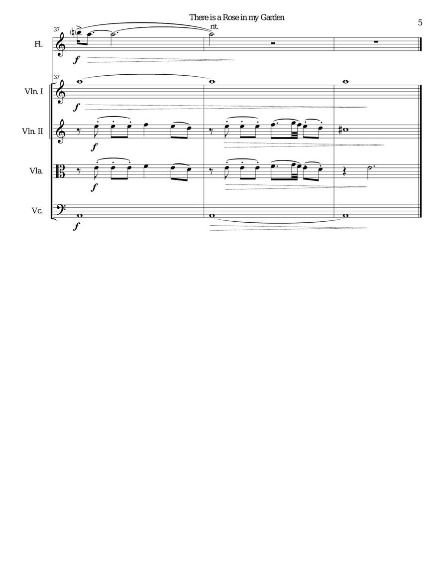 There is a Rose in my Garden for flute and strings Chamber Orchestra scores gallery preview page 5
