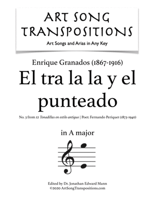 Book cover for GRANADOS: El tra la la y el punteado (transposed to A major)