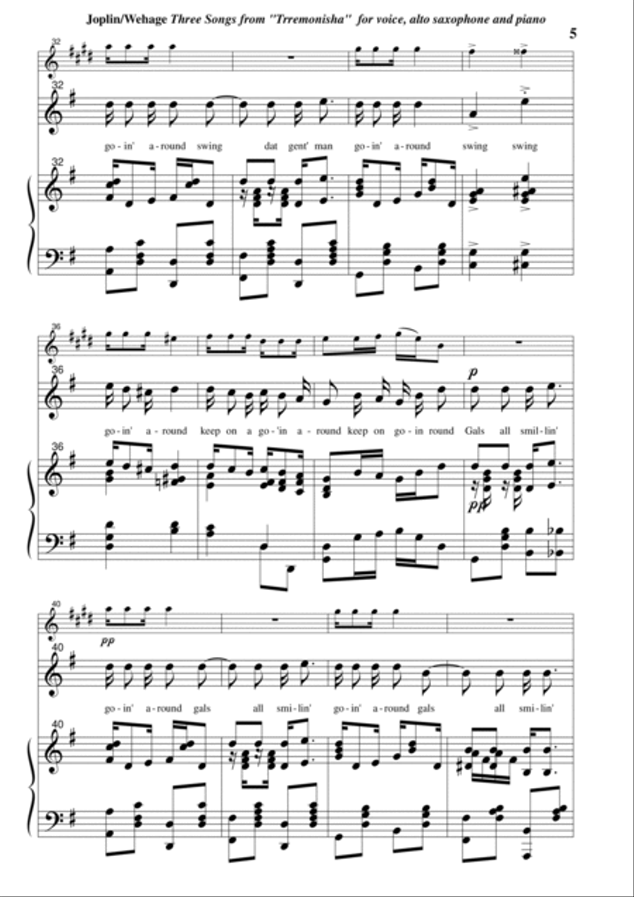 Scott Joplin: Three Songs from 