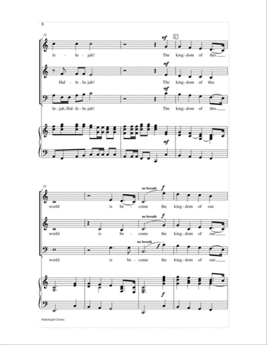 Hallelujah Chorus-SAB-Digital Download 3-Part scores gallery preview page 8