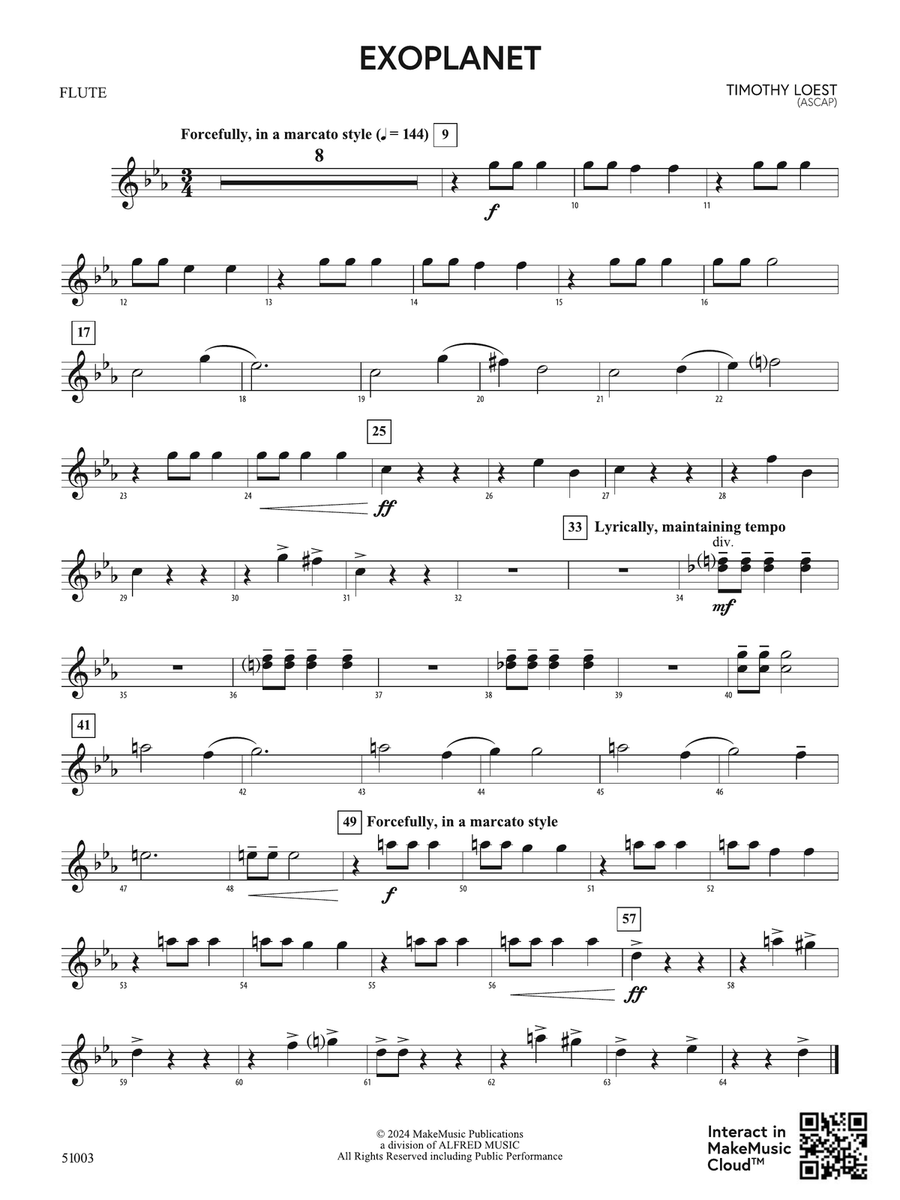 Exoplanet: Flute Exoplanet: Flute Flute scores gallery preview page 1