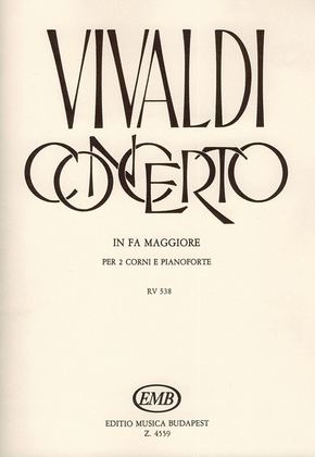 Book cover for Concerto in fa maggiore per 2 corni e pianoforte