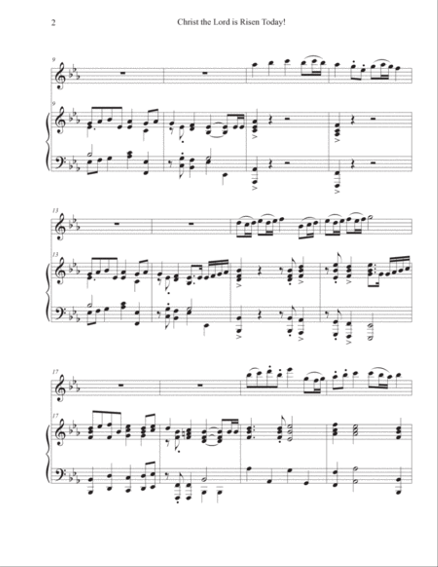 Christ the Lord is Risen Today! (Violin-Piano) Violin Solo scores gallery preview page 2