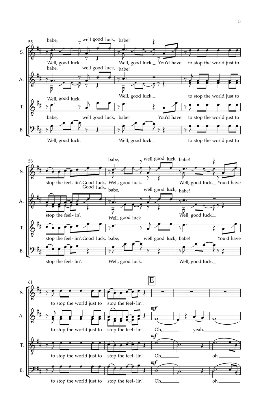 Good Luck, Babe! Divisi scores gallery preview page 5