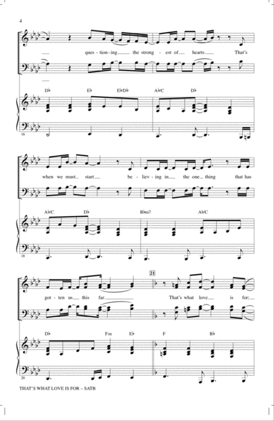 That's What Love Is For 4-Part scores gallery preview page 3