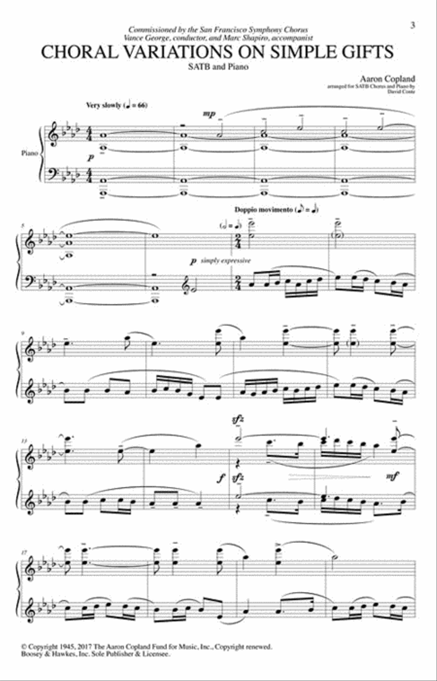 Choral Variations On Simple Gifts