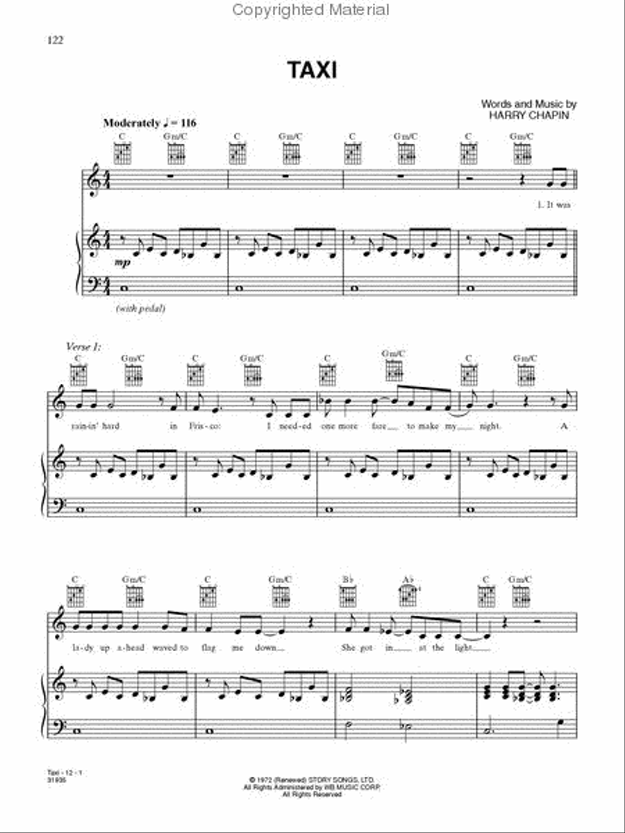 The Harry Chapin Sheet Music Collection Piano, Vocal, Guitar scores gallery preview page 2