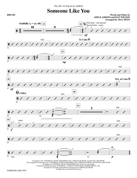 Someone Like You (arr. Mac Huff) - Drums