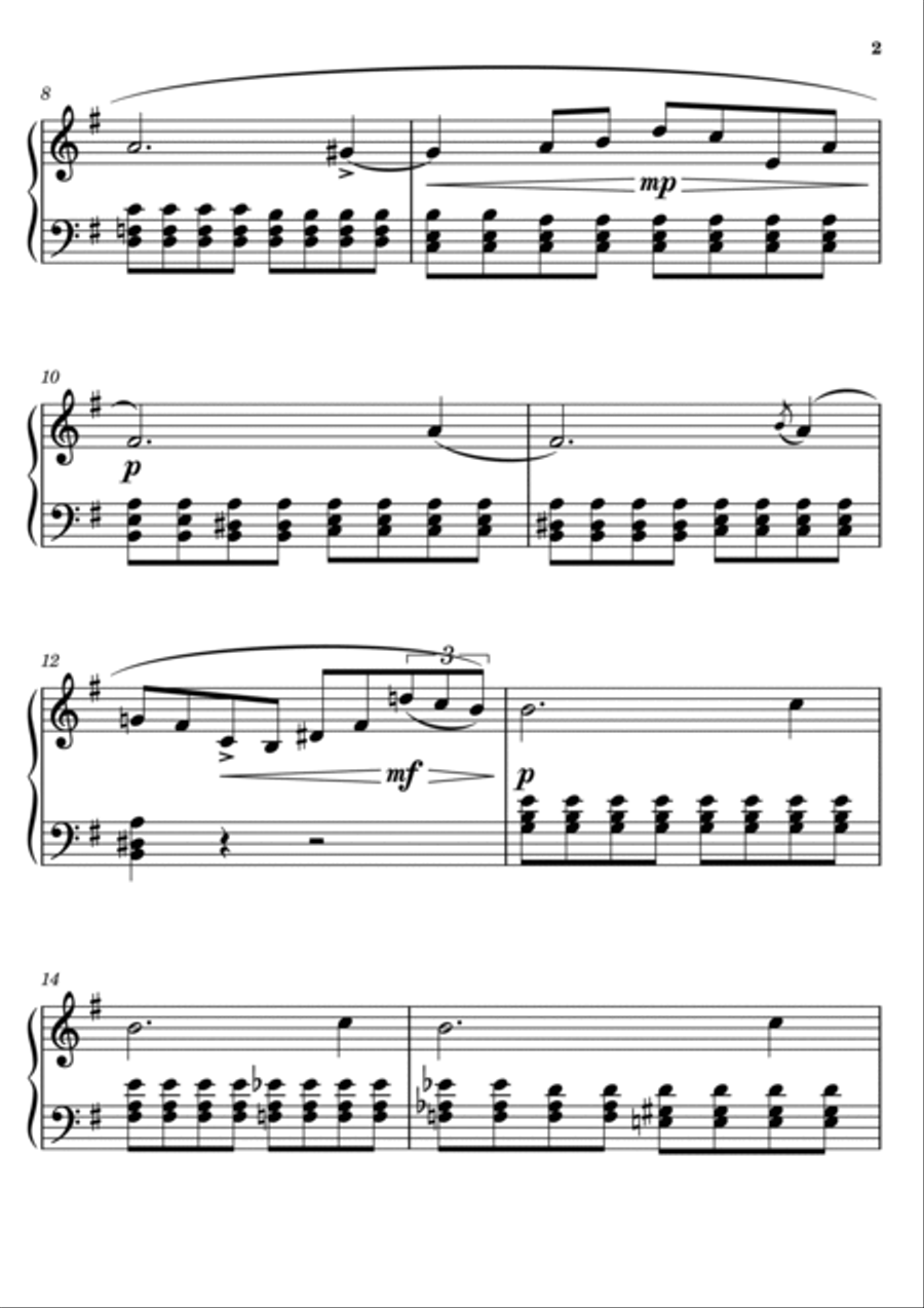 Chopin Prelude in E Minor Opus 28 No. 4 LARGE PRINT Piano Solo Piano Method scores gallery preview page 2
