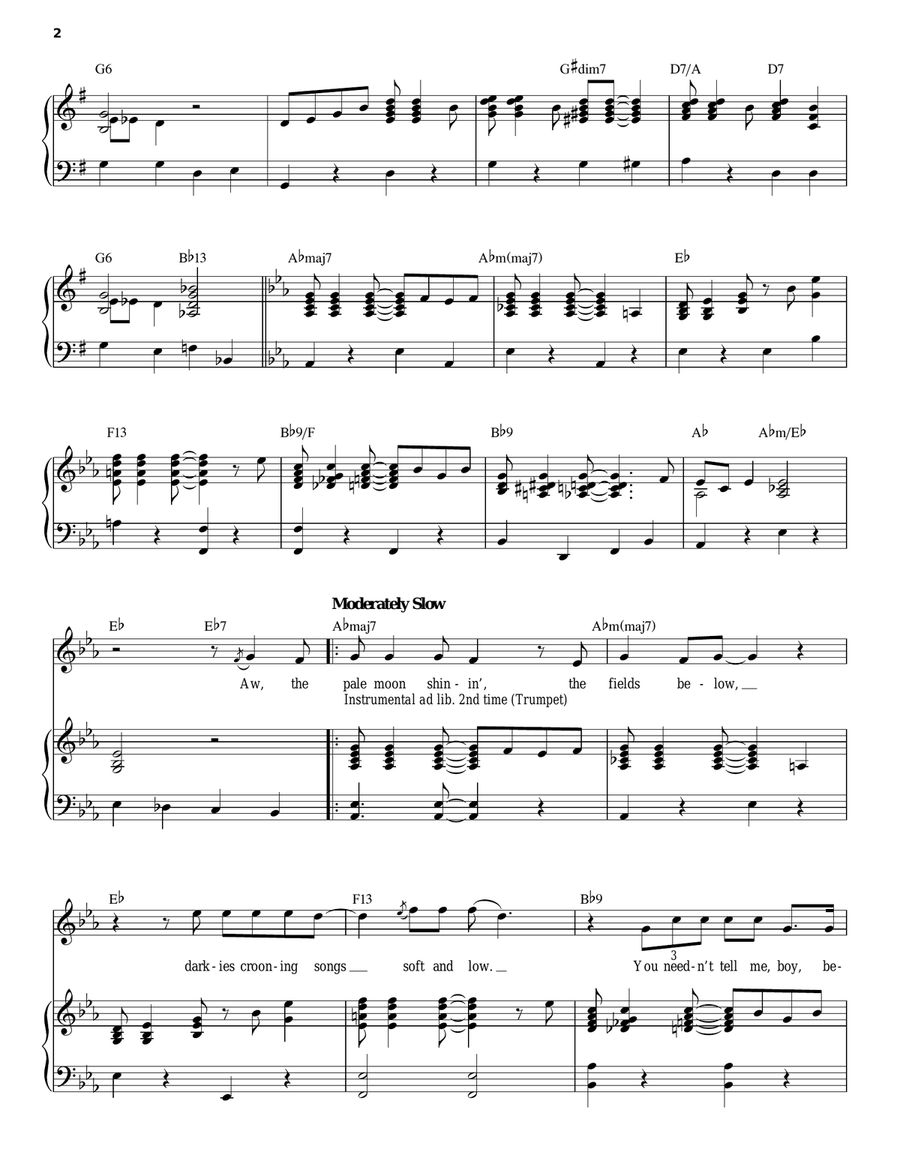 When It's Sleepy Time Down South Piano, Vocal scores gallery preview page 2