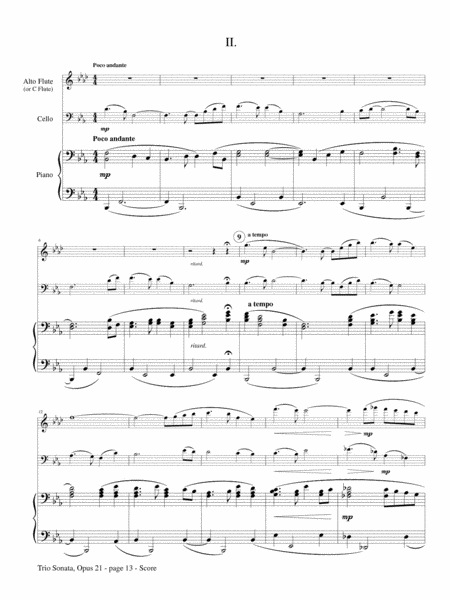 Trio Sonata for alto flute, cello, and piano, Opus 21