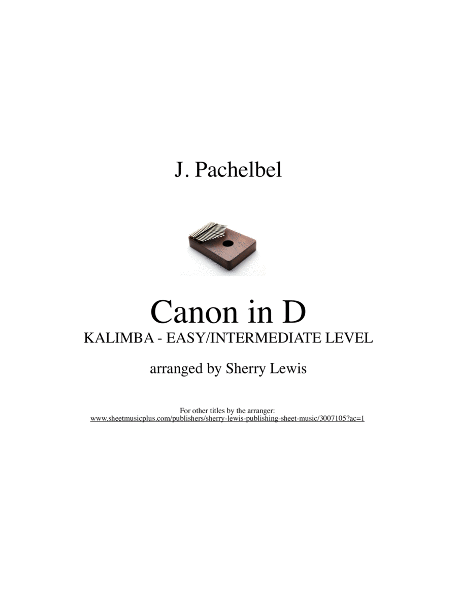 CANON by Pachebel for KALIMBA - THUMB PIANO Piano scores gallery preview page 1