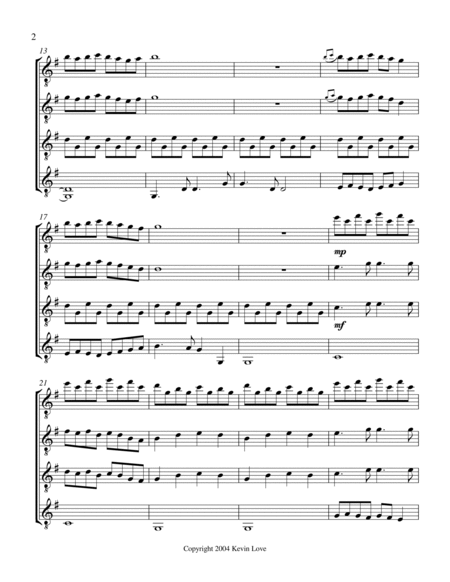 Feet in the Water (Guitar Quartet) - Score and Parts image number null