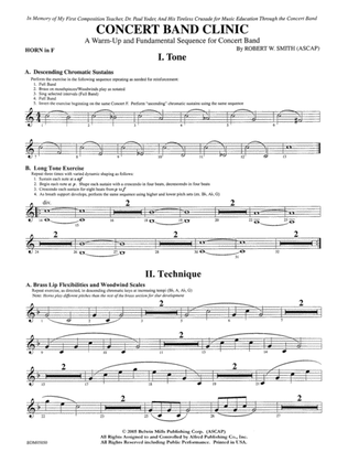 Concert Band Clinic (A Warm-Up and Fundamental Sequence for Concert Band): 1st F Horn
