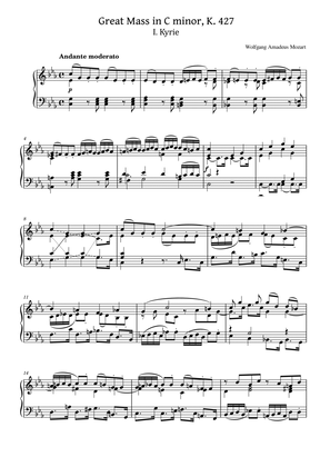 Mozart - Mass in C minor, K. 427 I. Kyrie - For Piano Solo