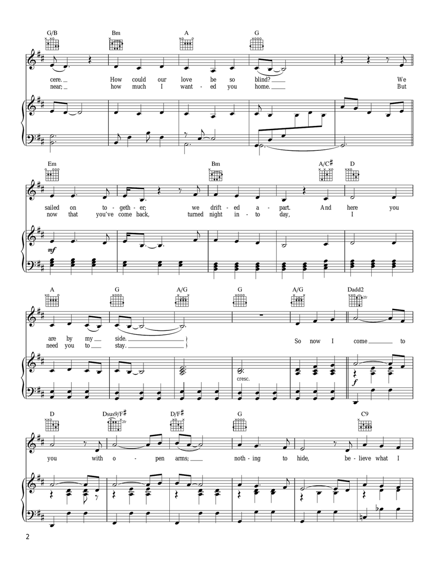 Open Arms Acoustic Guitar scores gallery preview page 2