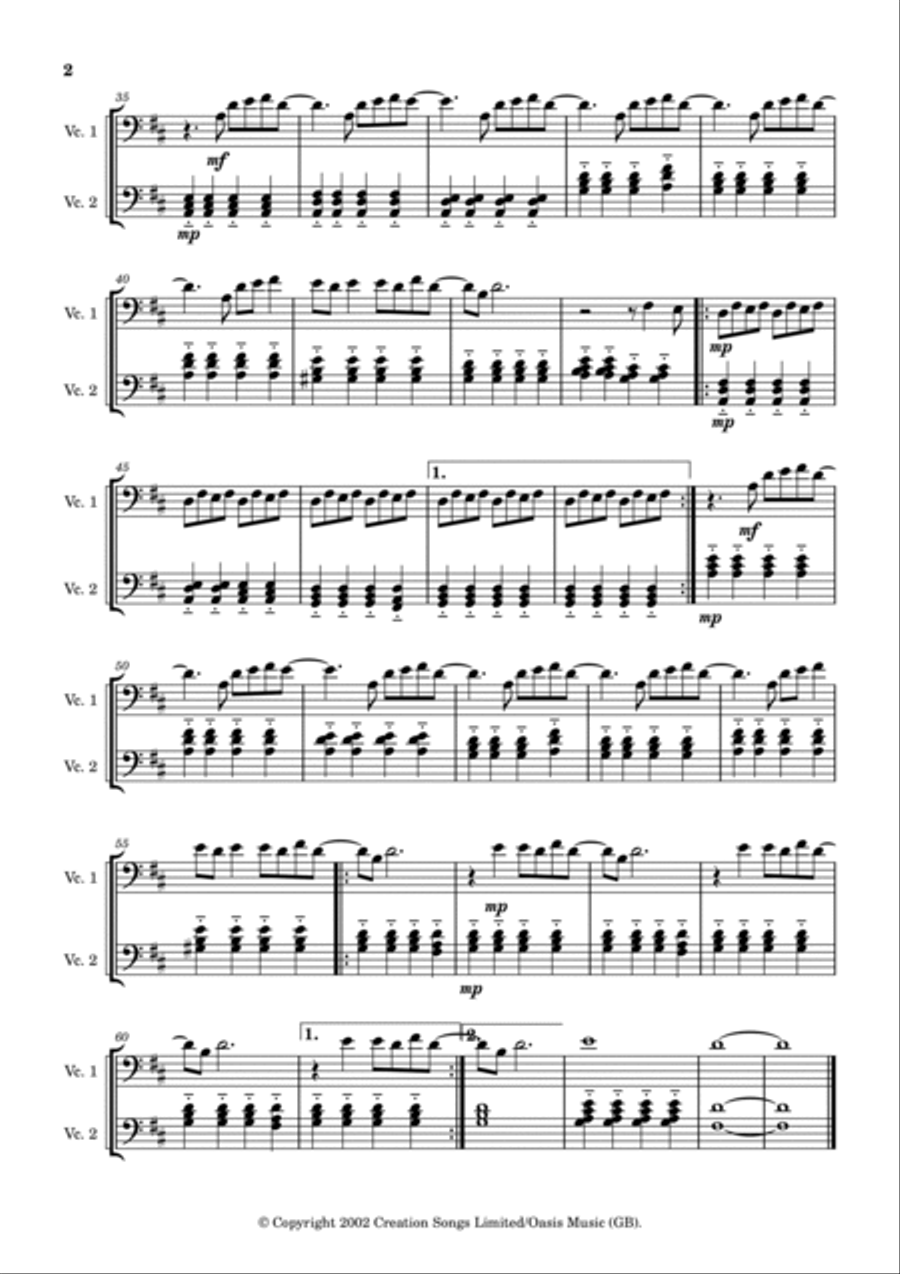 Stop Crying Your Heart Out String Duet scores gallery preview page 2