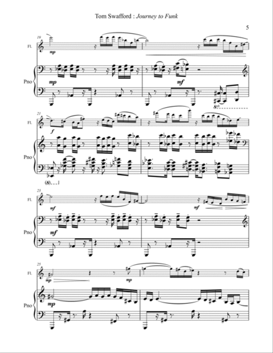 Journey to Funk for flute and piano Flute Solo scores gallery preview page 4