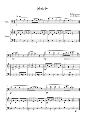 Book cover for Melody, Robert Schumann, For Cello & Piano
