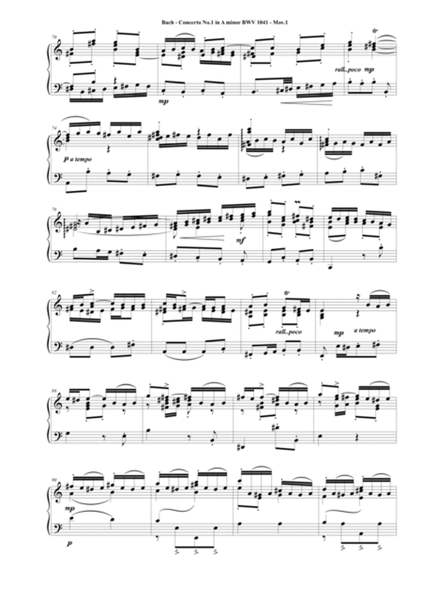 JS Bach Violin Concerto BWV 1041-1_Allegro moderato-Piano solo image number null