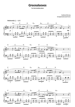 Greensleeves (intermediate piano)