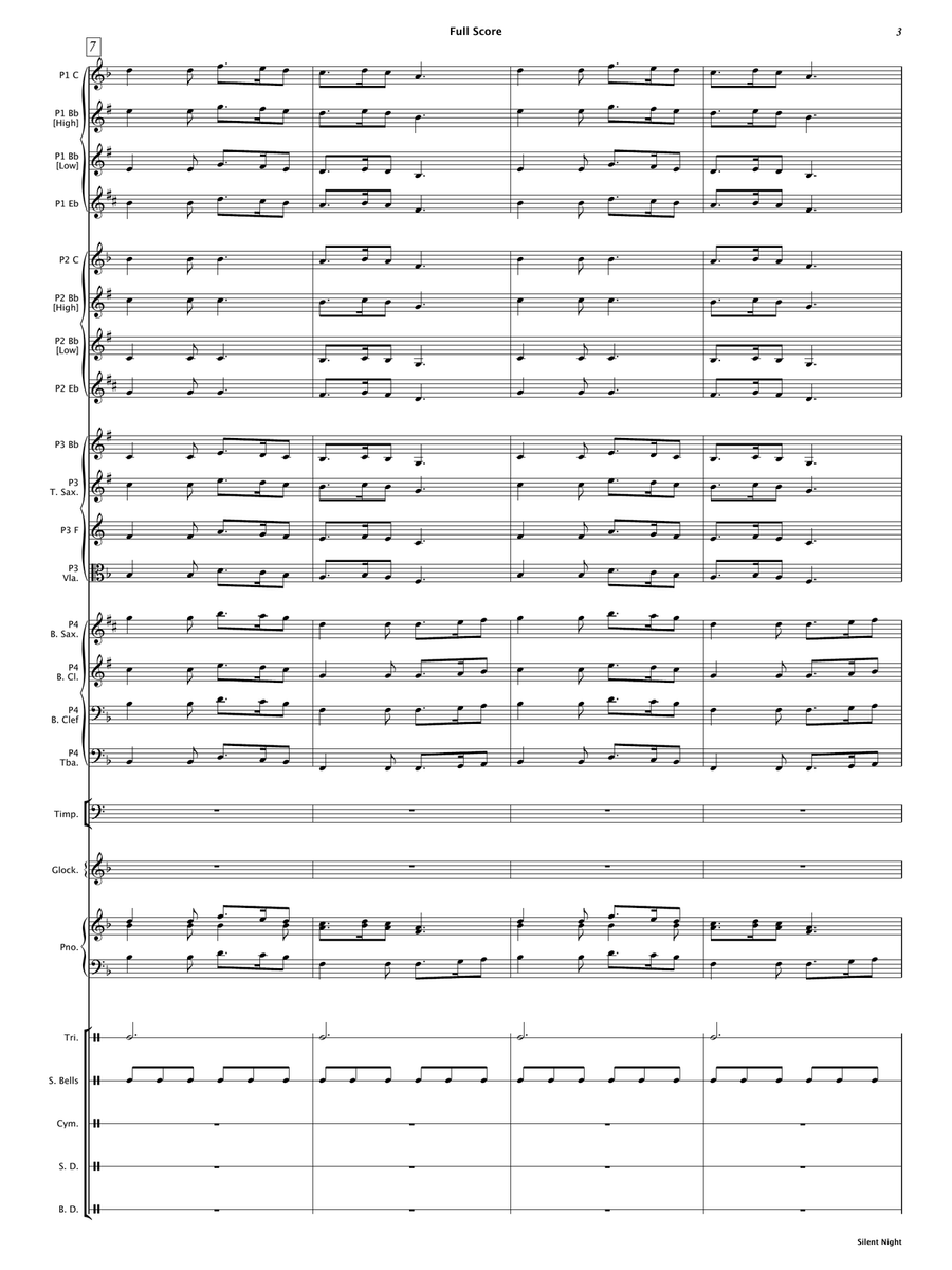 Silent Night (Flexible Instrumentation) Concert Band scores gallery preview page 6