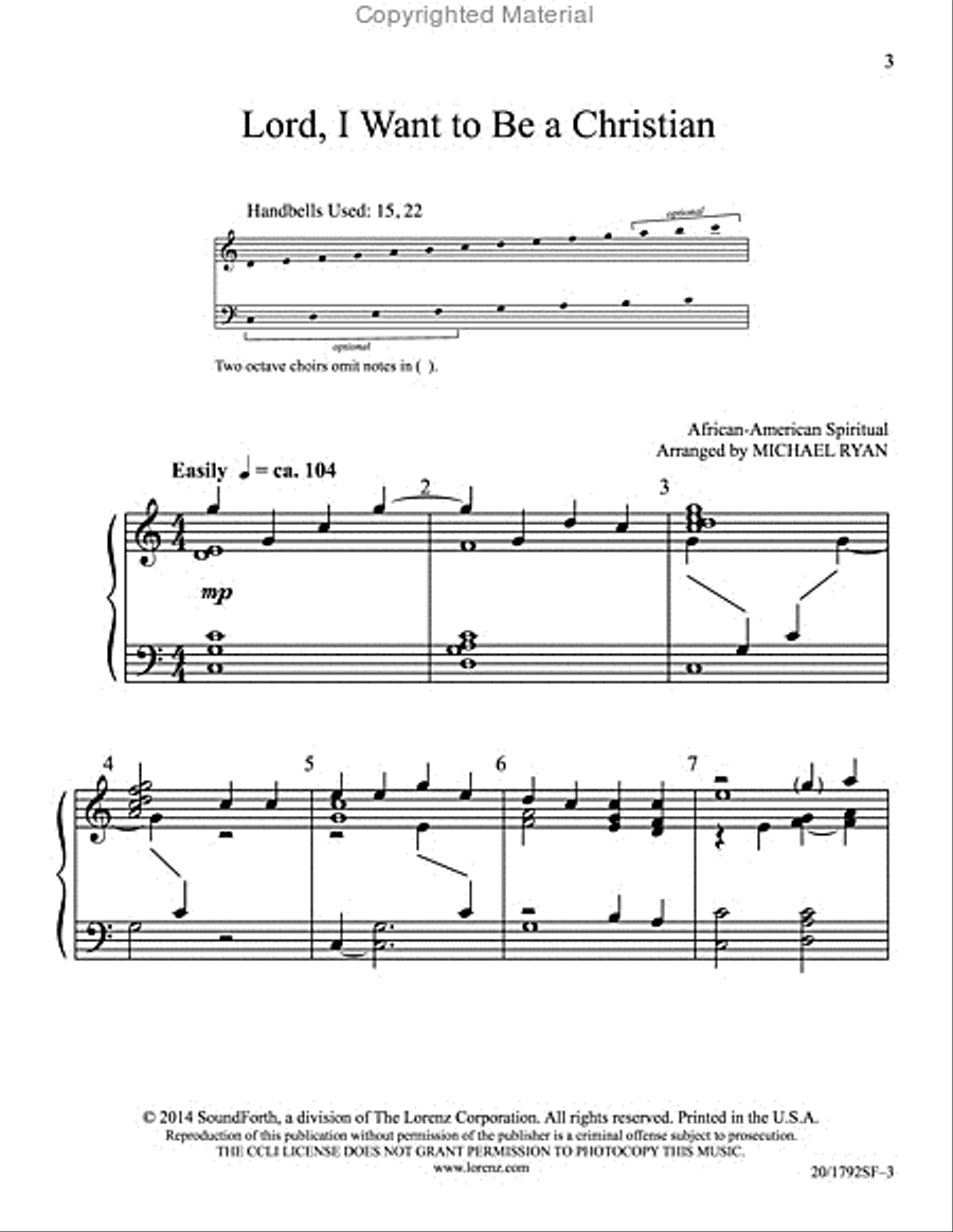 Lord, I Want to Be a Christian 3-Octaves scores gallery preview page 2