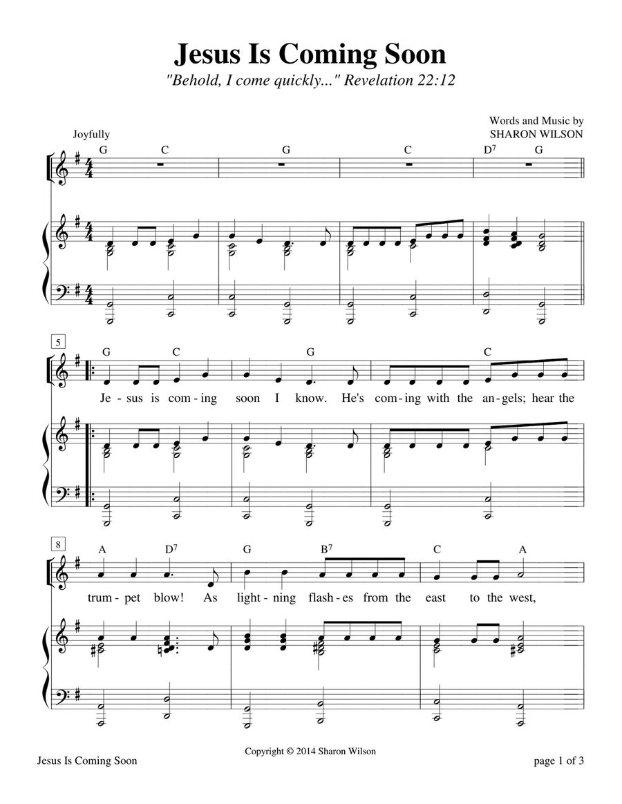Jesus Is Coming Soon Piano, Vocal scores gallery preview page 1