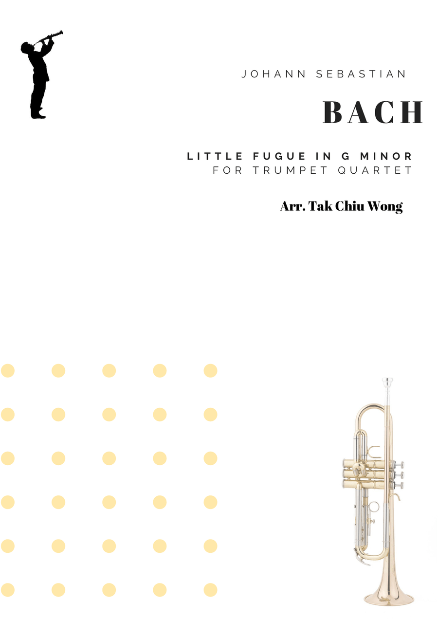 Little Fugue in G minor arranged for Trumpet Quartet Brass Ensemble scores gallery preview page 1