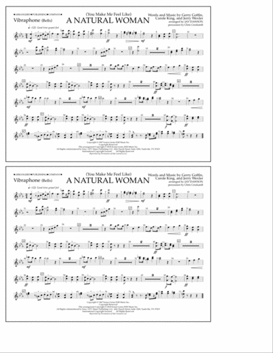 (You Make Me Feel Like) A Natural Woman (arr. Jay Dawson) - Vibraphone Marching Band scores gallery preview page 1