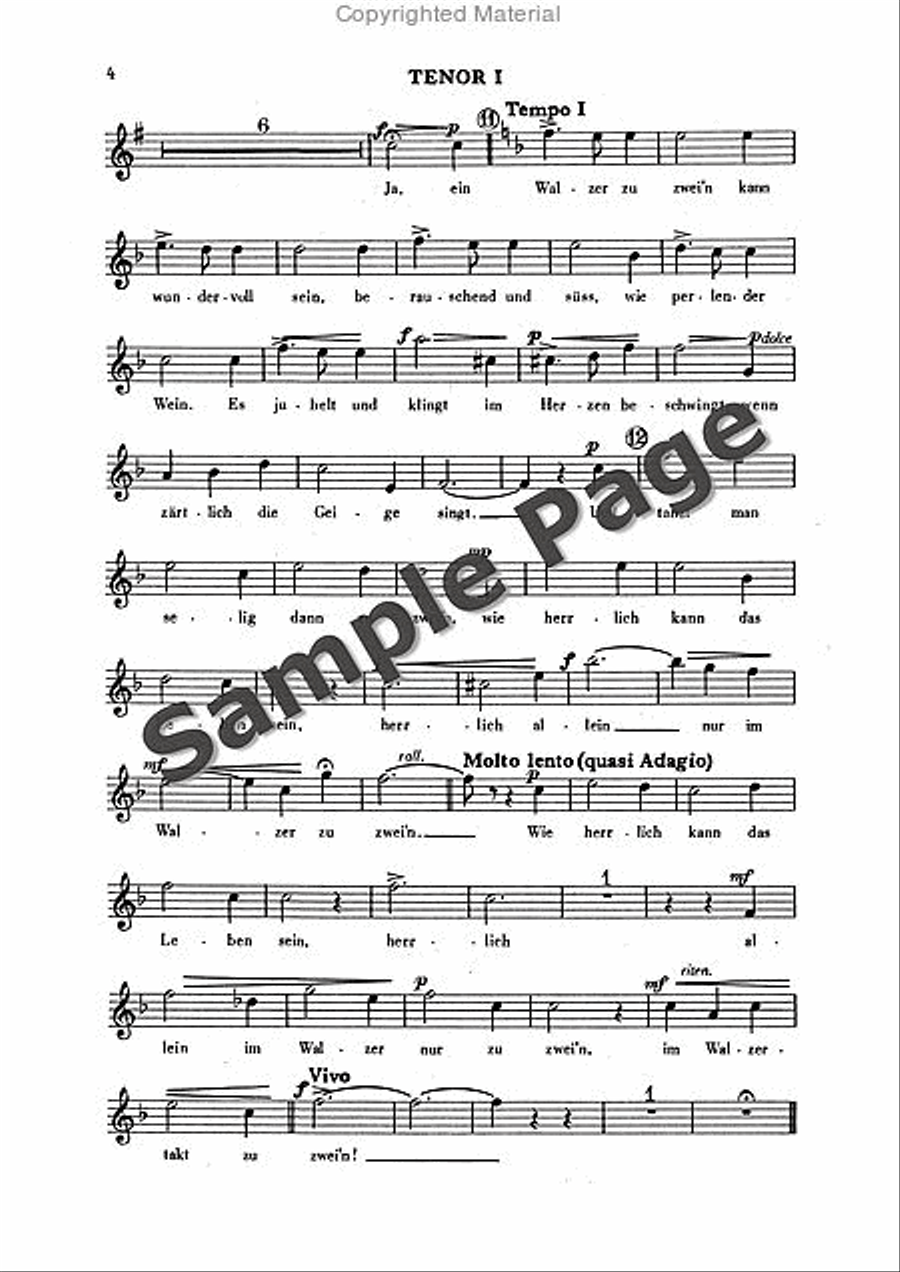 Strauss J Ein Walzer Zu Zwein TTBB scores gallery preview page 5