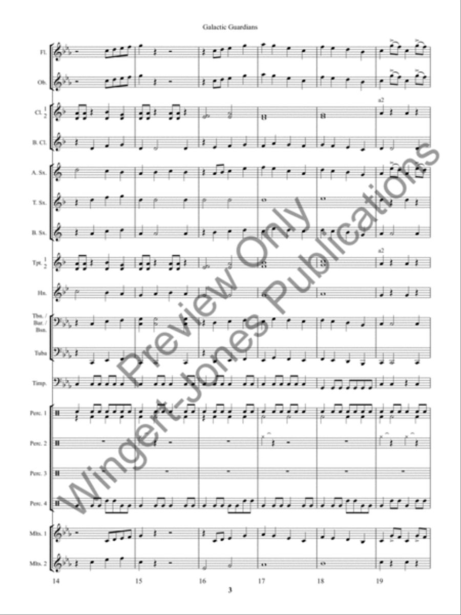 Galactic Guardians Concert Band scores gallery preview page 7