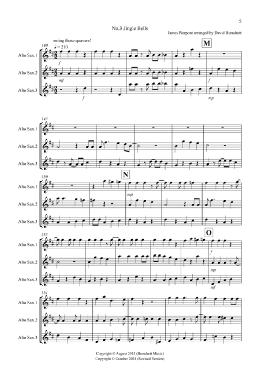3 Christmas Favourites for Alto Saxophone Trio Woodwind Trio scores gallery preview page 5