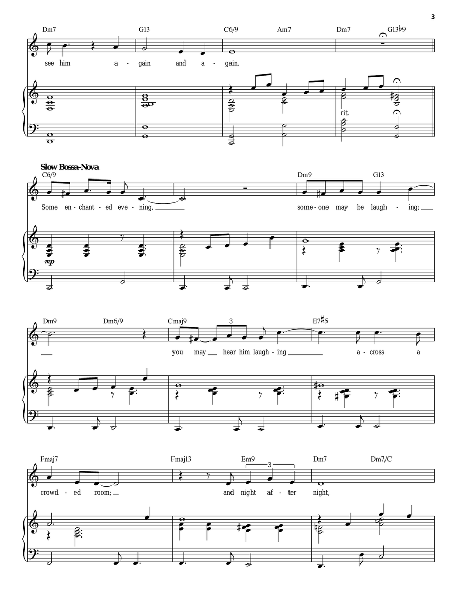 Some Enchanted Evening Piano, Vocal scores gallery preview page 3