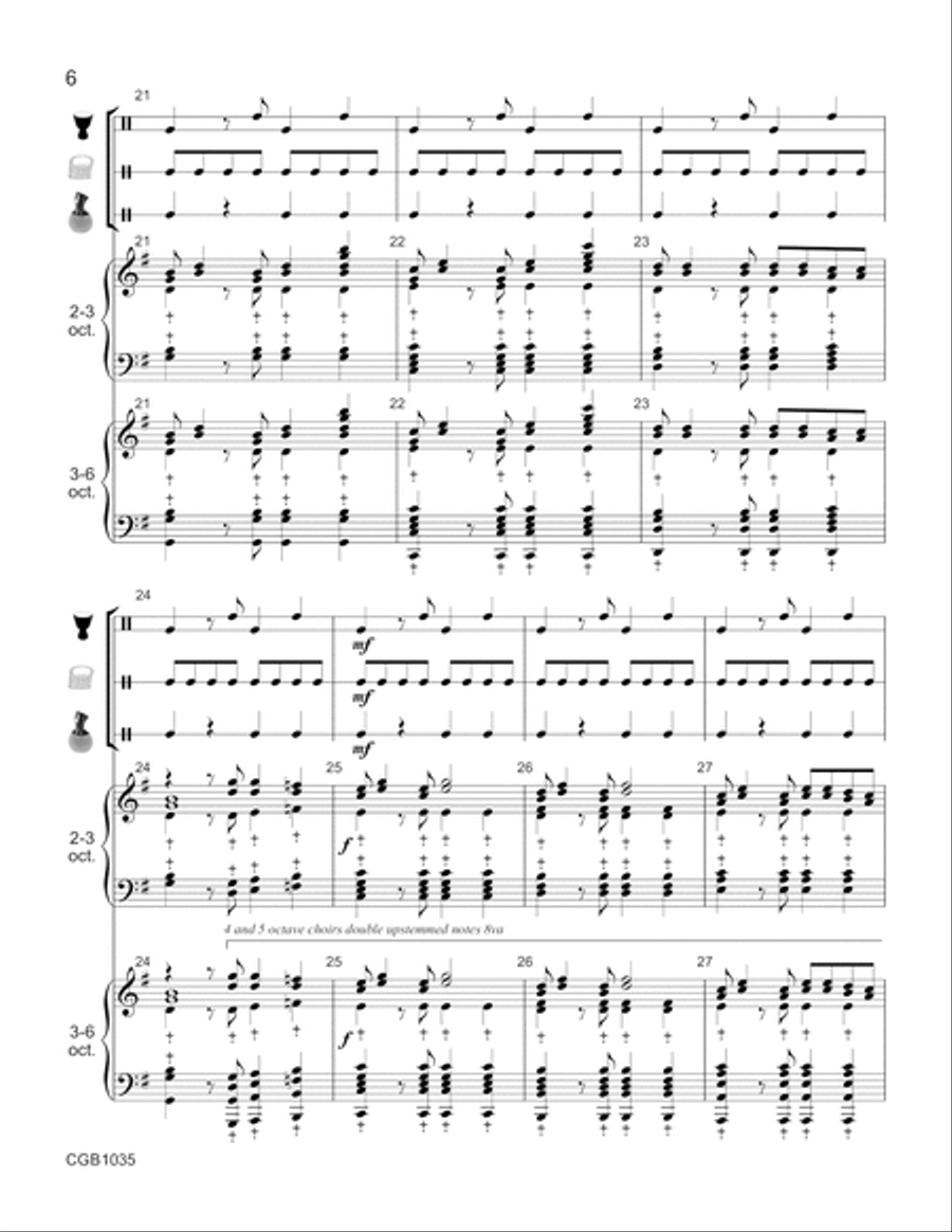 Amen Siakudumisa - Full Score Handbell Choir scores gallery preview page 6