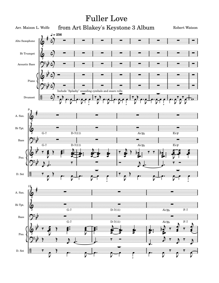 Fuller Love Fuller Love Jazz Ensemble scores gallery preview page 1