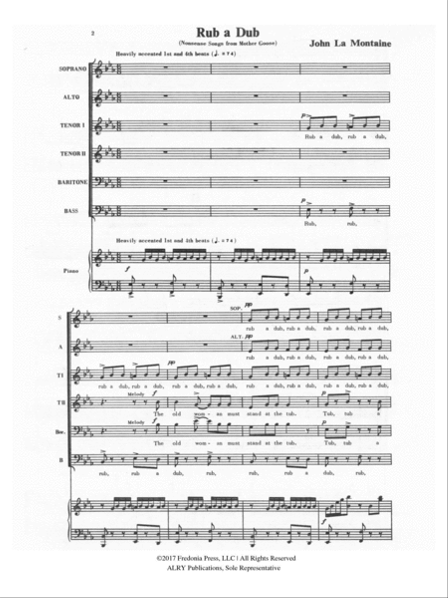 Rub a Dub from 'Nonsense Songs from Mother Goose', Op. 19 Mixed Choir scores gallery preview page 2