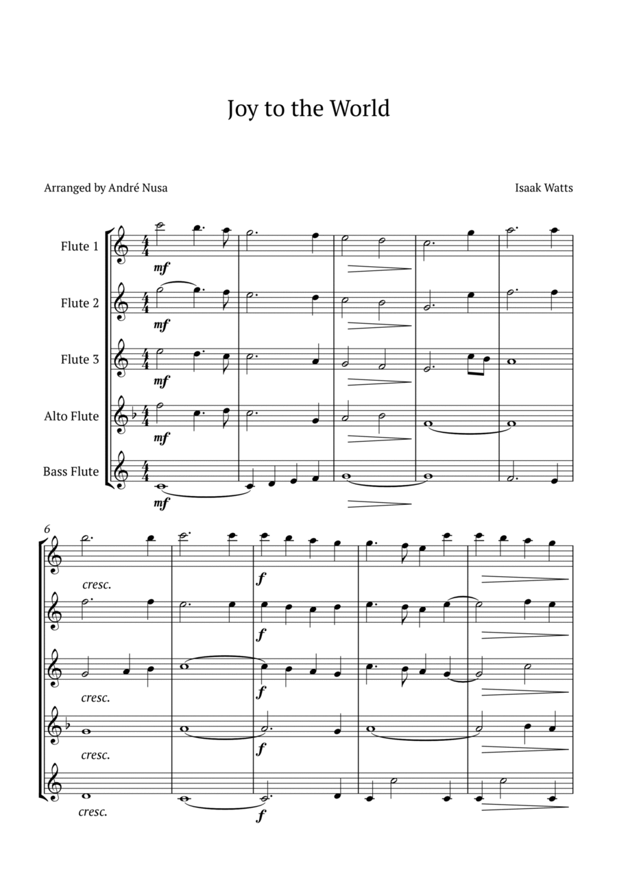 Joy to the World Joy to the World Woodwind Quintet scores gallery preview page 1