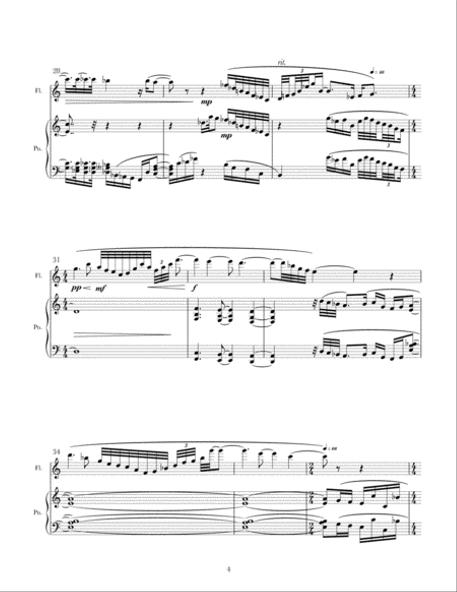 Nocturnal Dialogues for Flute and Piano Woodwind Duet scores gallery preview page 5