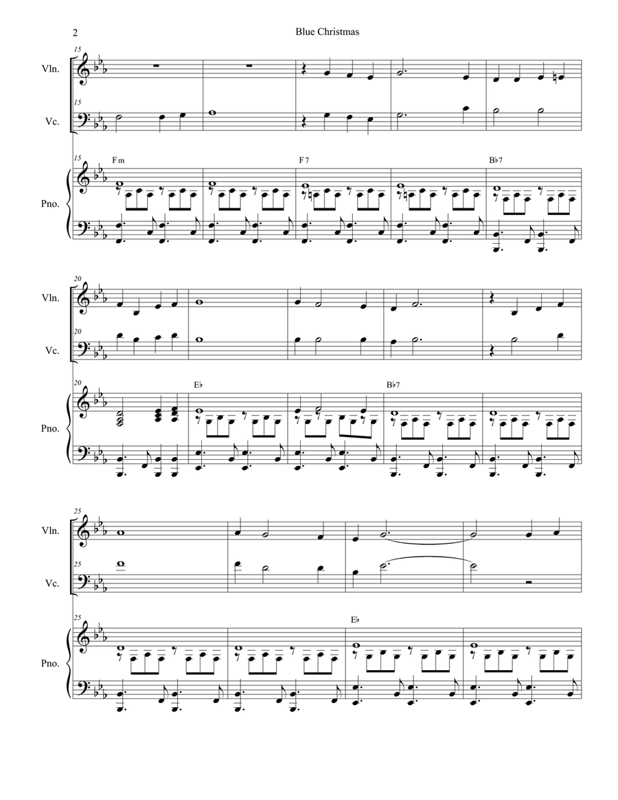 Blue Christmas Piano Trio scores gallery preview page 2