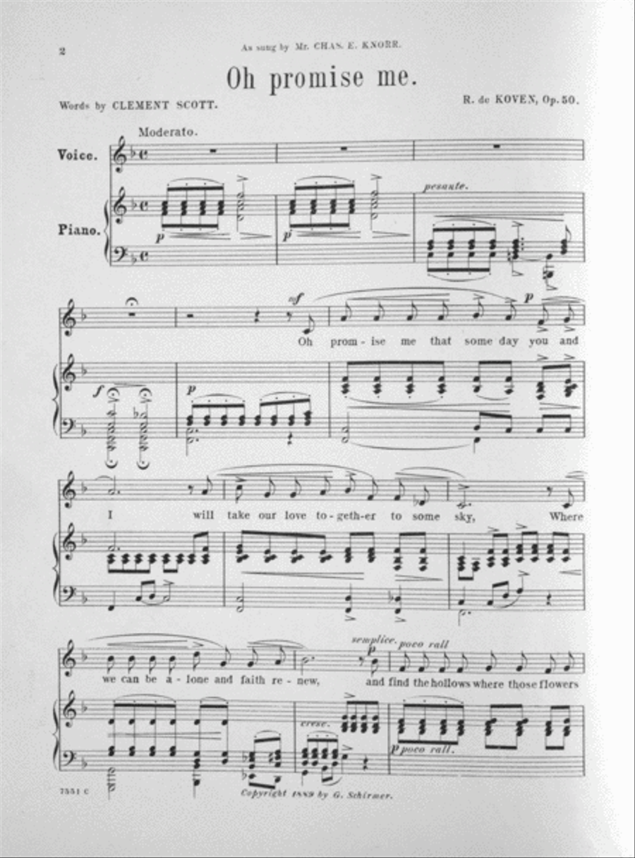 Oh, Promise Me! Song Voice scores gallery preview page 2