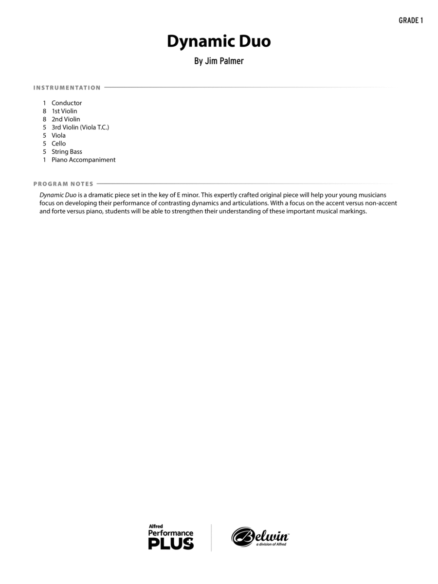 Dynamic Duo: Score String Orchestra scores gallery preview page 1