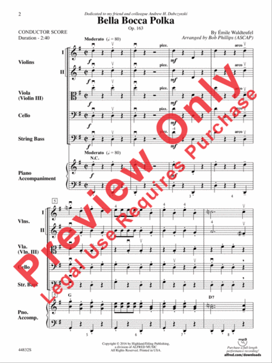 Bella Bocca Polka String Orchestra scores gallery preview page 15