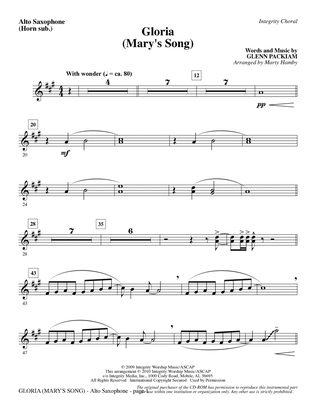 Gloria (Mary's Song) - Alto Sax (Horn sub.)