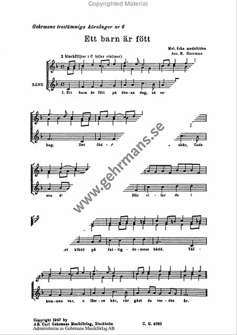 Ett barn ar fott Ett barn ar fott SSA scores gallery preview page 2