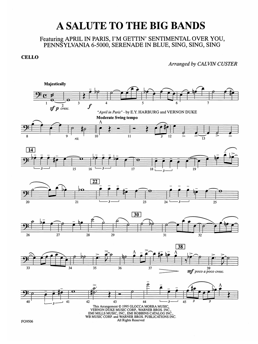 A Salute to the Big Bands: Cello