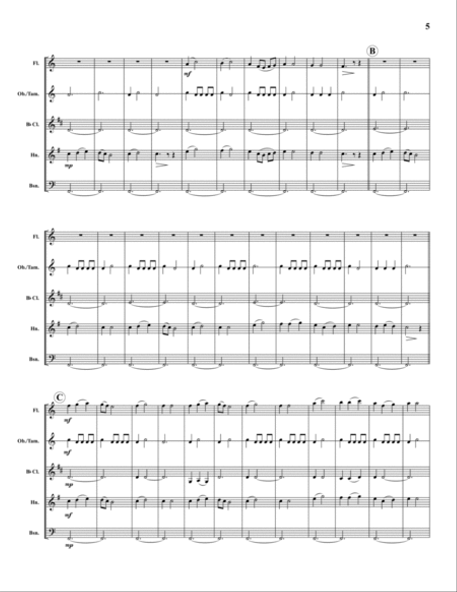 Medieval Suite Woodwind Quintet scores gallery preview page 5