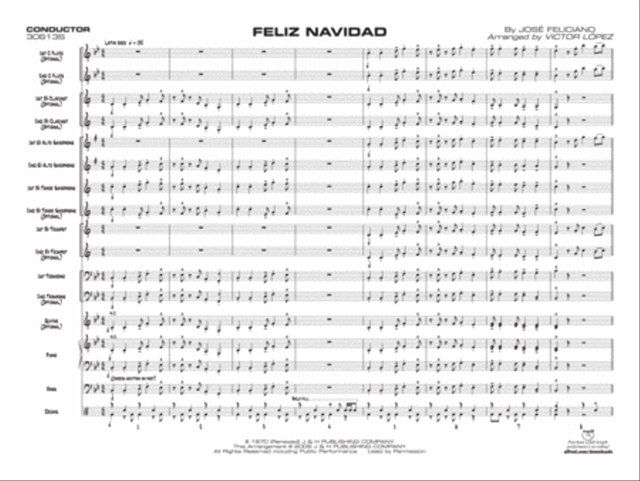 Feliz Navidad Jazz Ensemble scores gallery preview page 2