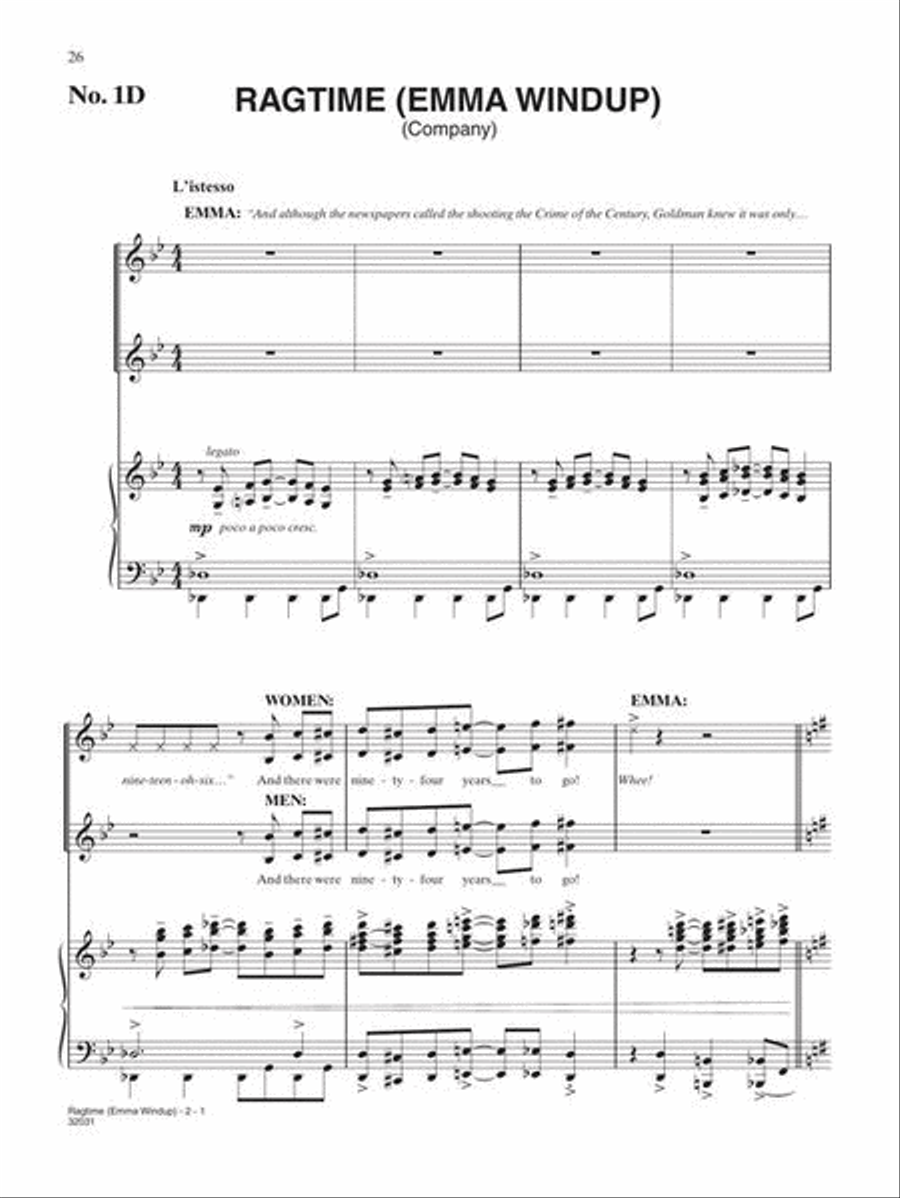 Ragtime the Musical Ragtime the Musical Piano, Vocal, Guitar scores gallery preview page 13