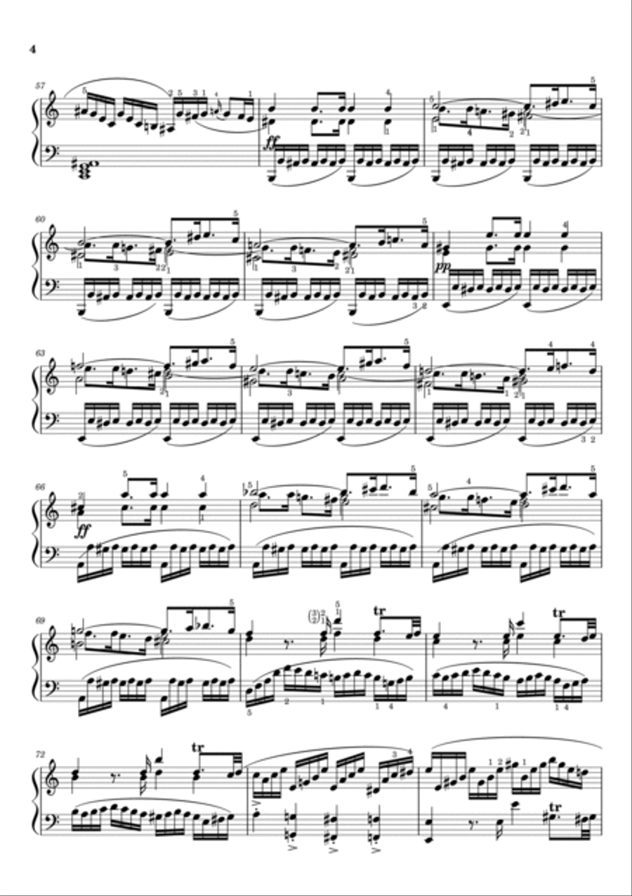 Mozart K.310 in A Minor Sonata No.8 1st Movement,Piano Solo Sheet Piano Solo scores gallery preview page 4